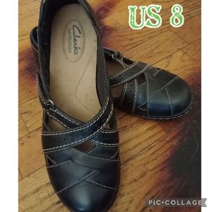 Clarks Bendables Ashland Black Flats women's 8